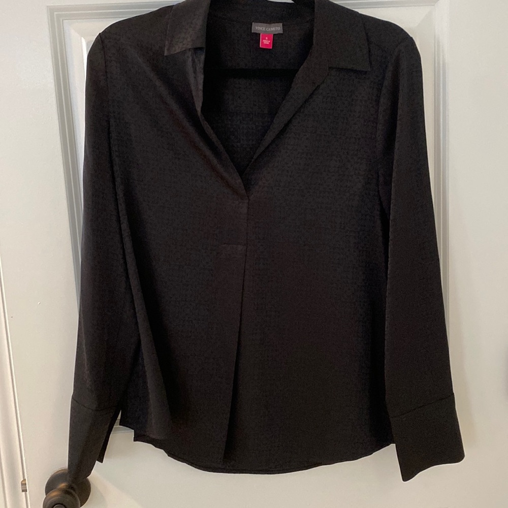 Vince Camuto Geometric Silk Blouse